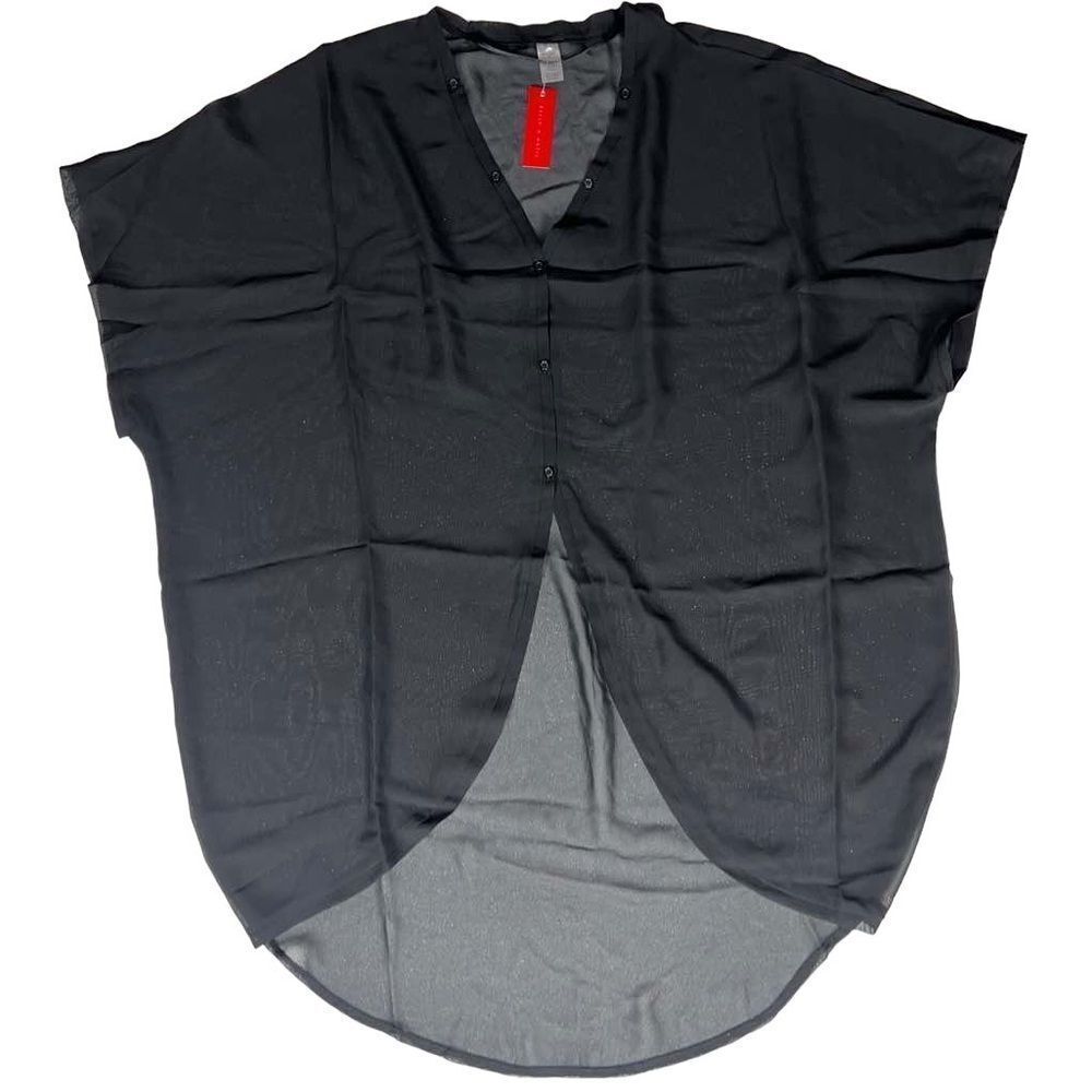 Kelly & Katie Black Button Front Kimono Cover-Up One Size NWT
